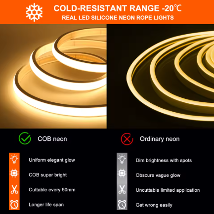 3 Metros Tira de luces LED COB Resistente al Agua