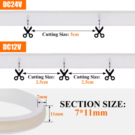 3 Metros Tira de luces LED COB Resistente al Agua