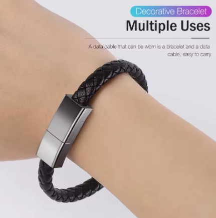 Manillas Cuero USB Cargador